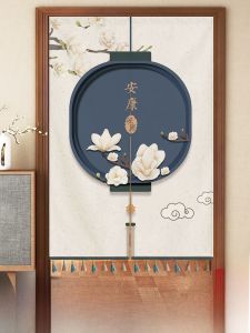 ผ้าบังประตูสไตล์จีน ห้องน้ำ ครัว ไม่ต้องเจาะ ผ้าบังประตูแบ่งพื้นที่ ตกแต่งห้องนอน ผ้าฝ้ายผสมโพลีเอสเตอร์ ฤดูร้อน 2021