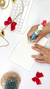 ปากกาลูกลื่น 10 สี 0.5มิล ปากกาลายคริสมาสต์ ปากกาหลากสี ปากกาลูกลื่น นักเรียน เครื่องเขียน ปากกา ปากกาลูกลื่น ปากกาน่ารักๆ คละลาย