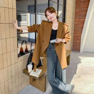 Elegant Deep Brown Retro Style Womens Suit Jacket Casual High-Quality Fashion Autumn New Arrival Big Female Lead Role