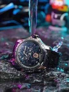 BONEST GATTI | BONEST GATTI Luxury Mechanical Wristwatch Luminous Skeleton Dial Fluororubber Strap Men Automatic Watch