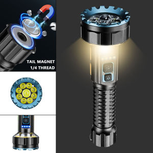 Rechargeable High Lumen Flashlights2000lm Super Bright Flashlight with camping light Bidirectional Lighting21700 battery torch