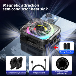 New AI Temperature Control Mobile Phone Radiator Magnetic Digital Display Semiconductor Cooling Mobile Game Back Clip