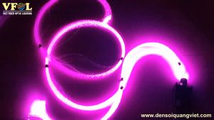 Sợi quang phát cạnh lấp lánh (phát cạnh điểm) đường kính 0.75mm số lượng lớn trên 100m làm đèn chùm rèm trang trí