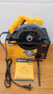 Máy cưa gỗ cầm tay BOCSHI công suất lớn 1300w máy cưa đĩa 1 tấc 8 lõi đồng nguyên chất cắt được góc 45 độ