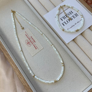 Millie White Butterfly Shell Necklace Womens New Chinese Style Simple Versatile Choker Necklace  out 2025 New Model