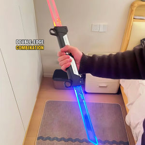 CONUSEA | Double-Bladed Lightsaber Extendable Light-Up Sword Toy LED Flashing Stress Relief Toy for Boys Kids Interactive Cosplay Birthday