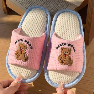 RUNROU | Cotton Linen Cartoon Kids Indoor Home Slippers