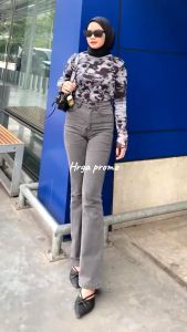 Celana Jeans Wanita Cutbray Highwaist Stretch Melar Korean Style Kekinian || High Waist Jeans Straight Wanita Cutbray || Cutbray Loose Terbaru dan Kekinian
