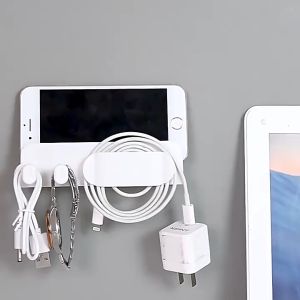 BOSSLU Stand Hp Gantung Dinding Dengan Dudukan Hp 2 Model Kait Kabel Braket Pengait Kabel