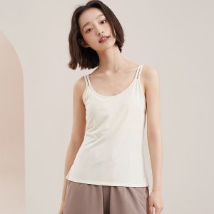 miiow | MiiOW Ice Silk Sleepwear Womens Summer Thin New Chest Pad Strap Shorts Set Cool Feeling Home Clothes Casual Home Leisure