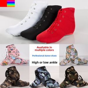 Modern Dance Shoes Soft Bottom Canvas Camouflage Jazz Ballet Shoes for Adults And Children Practice Shoes Female