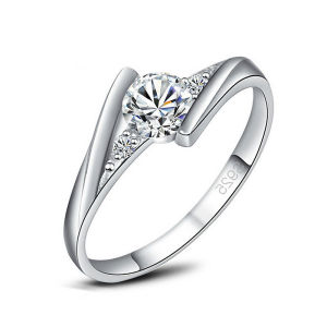 Classic Female Round Zircon Ring Vintage Wedding Jewelry Promise Romantic Engagement Rings For Women Gift