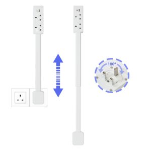 Electrical Wall Plug Rotates Electrical Outlet Extender Adjustable Length Power Outlets Extender Power Socket for Night Stand