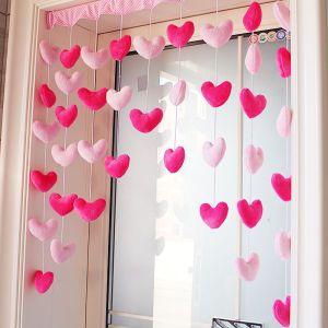รูปหัวใจหวานสำหรับคู่รัก ผ้าคลุมประตูแบบติดซิปรูด ไม่ต้องเจาะรู ใช้ในบ้านและพาณิชย์ ผ้าฝ้ายผสมโพลีเอสเตอร์