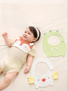 SHI YUE JIE JING | Newborn Pure Cotton Anti-Drool Bib Summer Lightweight