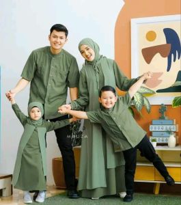 Fashion Muslim Keluarga // Baju Sarimbit Terbaru 2025 Gamis Set Hijab Dan Kemeja Koko Model Kekinian