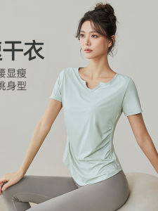 เสื้อยืดคอกลมแขนสั้นทรงหลวมสำหรับวิ่ง โยคะ ฟิตเนส แห้งเร็ว ไซส์ใหญ่ สำหรับผู้หญิง ฤดูร้อน 2025 ใหม่ คุณภาพสูง ระบายอากาศได้ดี