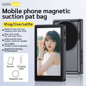 T20 Magnetic SmartPhone Selfie Screen Projector Wireless Bluetooth Rear Camera Screen Monitor Display For Vlog Selfie Live Video