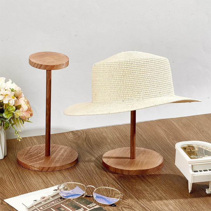 ที่วางหมวกไม้สไตล์เรโทร ที่แขวนหมวกวินเทจ ที่วางวิกผม ที่วาง ...