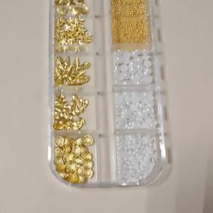 12Grids 3D Gold Summer Marine Nail Art Charms Mixed Starfish Shell Seahorse Pearl Bead Nails Decorations DIY Beach Manicure Part