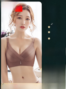 Wireless Womens Bra And Panty Set Beautiful Back Seamless Push up Gathered Underwear No Side Breast Collection Home Clothes