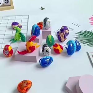 5/10pcs Dinosaur Egg Dinosaur Party Favors Transformed Battle Toys goodies bag idea for Kids Transform Dinosaur creative toys Dinosaur deformed toy Deformed egg children simulation