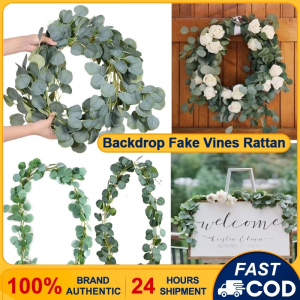 Artificial Eucalyptus Garland Willow Leaves Fake Green Vine Fake Plant Wedding Home Decoration Background Rattan