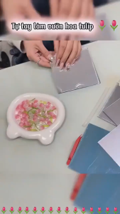 Creative Diy Tulip ทิวลิปดอกไม้ Sea Cube สามมิติโคมไฟกลางคืนขนาดเล็กวัสดุแพคเกจสําหรับแฟนคู่แฟนของข ของขวัญวันแม่