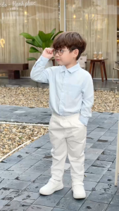 Quần dài kaki đính cúc quần âu dài kaki cho bé trai phong cách Hàn quốc 1 đến 7 tuổi BERNIE H0525Q30