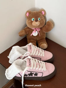 Sweet Peach Planet Star Slip-On Sneakers Womens Casual Shoes Spring 2025 Versatile Sports Leisure White Sneakers