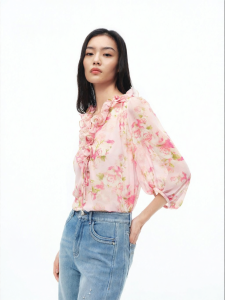 Koradior | 3D Rose Design French Style Womens Shirt