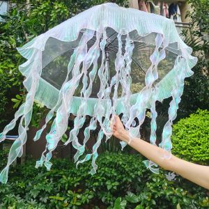 Mermaid Umbrella Rain And Sun Dual Purpose Tassel Silk Ribbon Chinese Style Ancient Prop Photography Wedding Dance Scenarios