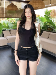withmin | Strap Tank Top Slim Short Style