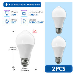 GATETOP | Bóng Đèn LED E27 10W Có Cảm Biến Chuyển Động PIR AC100-240V Đèn Ngủ Để Chiếu Sáng Bãi Đậu Xe Tự Động BẬT/TẮT Thiết Bị Thông Minh
