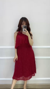 SV 6676 - Furry Cape Dress | Silvervogue | Gaun Furry Poliester Midi Pakaian Kasual Wanita