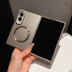 szhaiyu | Ultra Thin Metallic Paint Magnetic Phone Case for Samsung Galaxy Z Fold 8 Ultra 7 6 5 4 3 for Magsafe Shockproof Hard PC Cover