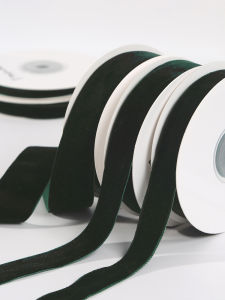 Dark Green Single-Sided Velvet Ribbon Velvet Flocking Ribbon DIY Handmade Bows Bouquet Packaging Gift Baking