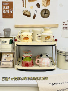 Kitchen Cup Holder Cup Rack Storage Shelf Drainage Cupboard Cup Stand Organizer Plastic Material Home Bathroom Accessories