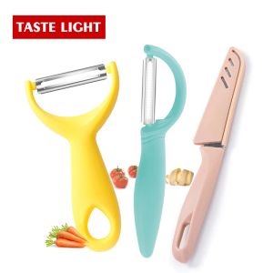 TASTE LIGHT Ceramic Peeler Kitchen Non-slip Fruit Vegetable Peeler Multifunctional Slicer Cutter Potatoe Apple Carrot Sugarcane Vegetable Fruit Planer Kitchen Tools厨房削皮刀工具