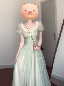 CHANGTONG | French Elegant Unique Bubble Sleeve Princess Dress Fairy Tale Escapee A-Line Long Dress Spring Summer Seasonal Long Sleeve