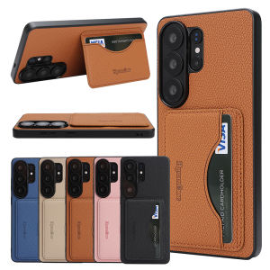Card Slots Leather Case for Samsung Galaxy S26 Ultra S25 Plus S24 S23 S26U S25U S24U S23U Cards Holder Kickstand Phone Cover
