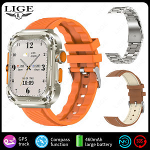 LIGE | LIGE 2025 New GPS Tracker Smart Watch NFC Compass 460mAh Battery 2.1 HD Screen Men Smartwatch Military Outdoor Sports Watches