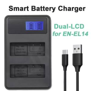 EN-EL14 Camera Battery Charger for Nikon D5200 D5300 D5500 D560 D3200 D3300 D3400 D3500 DF CoolpixP7000 P7100 P7700 P7800 Camera