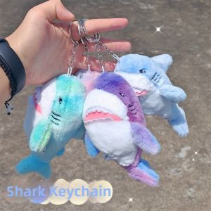 Rabbit Fur Great White Shark Plush Toy Keychain Pendant