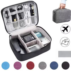 USB Cable Storage Bag Portable Headphone Hard Drive Plug Waterproof Bag Accessories Bag Multi-layer Power Supply Protection Bag