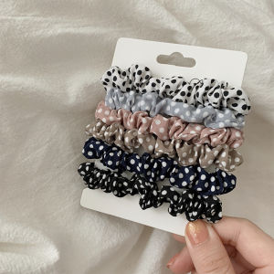 Silk Blend Hair Ties Set of 6 Elastic Hair Bands Non-Slip Cute Bowknot Hair Bands for Girls Korean Style Hair Accessories