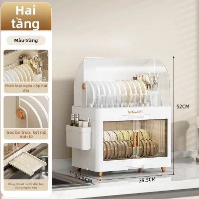 MMZECE | Tủ Đựng Đồ Dùng Bếp Đa Cấp Có Nắp Đậy