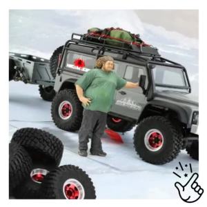 RS RC Mud Terrain Tires 1.0 Beadlock Wheel Rims Set for 1/24 RC Crawler Car Axial SCX24 FMS FCX24 Enduro24 AX24 (W1049-T1007)