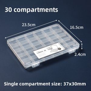 Large Capacity Mini Seal Wax Granules Storage Box Plastic Divided Organizer for Seal Head Portable Transparent Multi-grid Box