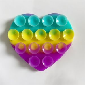 Silicone Suction Cup Phone Mount Double-Sided Heart Shaped Non Slip Suction Cup Phone Mount Hands-Free Phone Holder Accessories